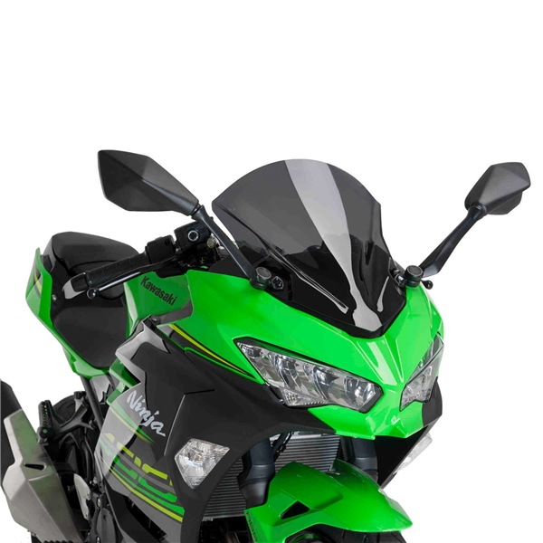 9976F PUIG Puig Racing Windshield KAWASAKI WINDSHIELD RACING DSMK KAWA PUIG Racing Windshield Smoke (dark)