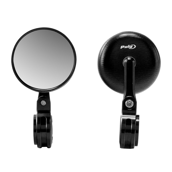 9506N PUIG Puig Tracker Rear Mirror Clamp-On MIRROR RR TRACKER LF/RG BK YAM PUIG Tracker Rear Mirror Black