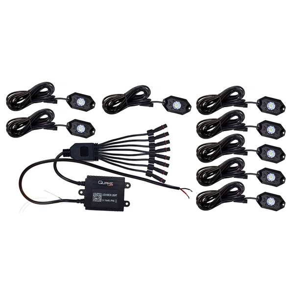 QTL1036 QUAKELED Quake LED Rock Light Kit RGB/White ROCK LIGHT RGB/WH 8 PCS QUAKELED Rock Light Kit RGB/White RGB, Clear