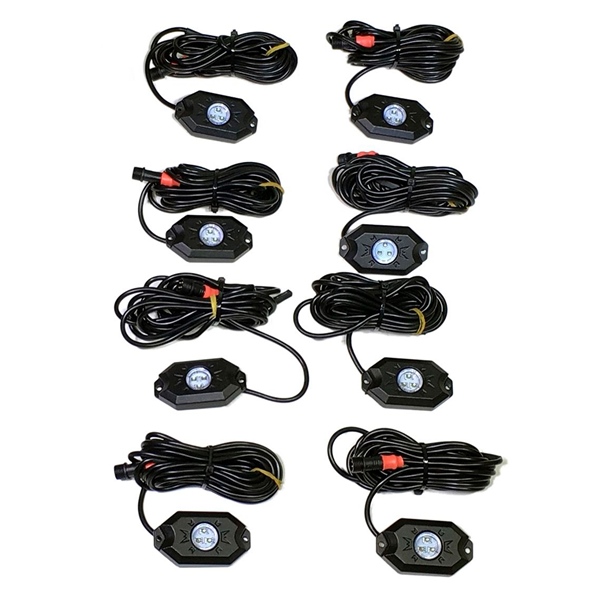 QTL924 QUAKELED Quake LED RGB Accent Rock Lights (Quad Lock Compatible) ROCK LIGHT RGB 8 PCS QUAKELED RGB Accent Rock Lights (Quad Lock Compatible) RGB