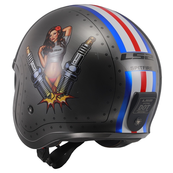 Image-5 LS2 Spitfire Open-Face Helmet Spark HELM SPITFIRE SPARK BRUSHED ALLOY 2XL 599-1176 599-1176 LS2