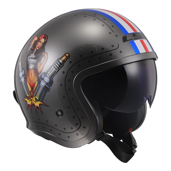 Image-3 LS2 Spitfire Open-Face Helmet Spark HELM SPITFIRE SPARK BRUSHED ALLOY 2XL 599-1176 599-1176 LS2