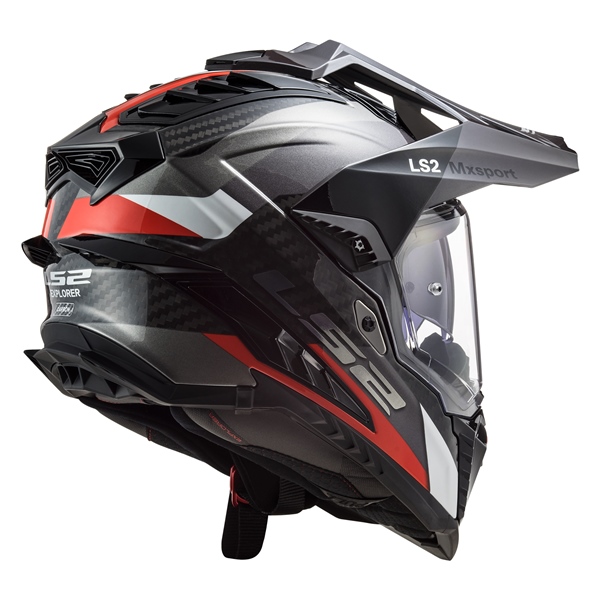 Image-2 LS2 Explorer Carbon Off-Road Helmet Frontier - Without Goggle HELM EXPLORER C FRONTIER GLOS TIT/RD 2XL 701-2136 701-2136 LS2