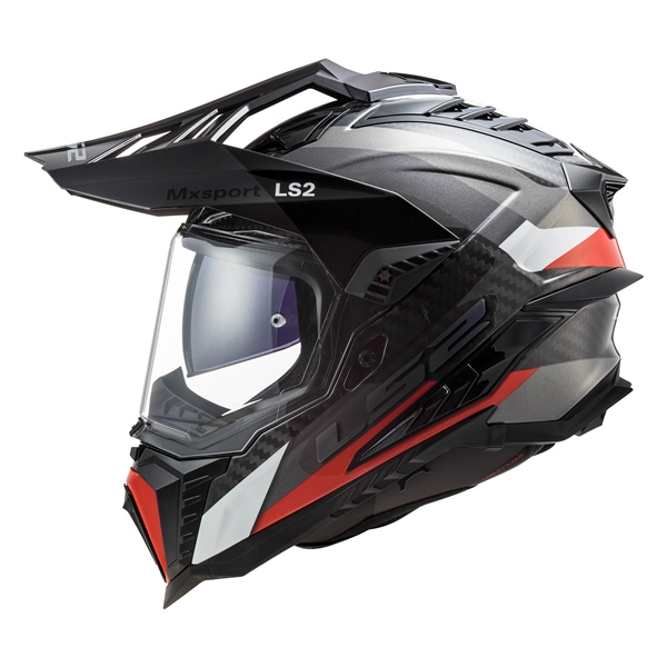 Image-3 LS2 Explorer Carbon Off-Road Helmet Frontier - Without Goggle HELM EXPLORER C FRONTIER GLOS TIT/RD 2XL 701-2136 701-2136 LS2