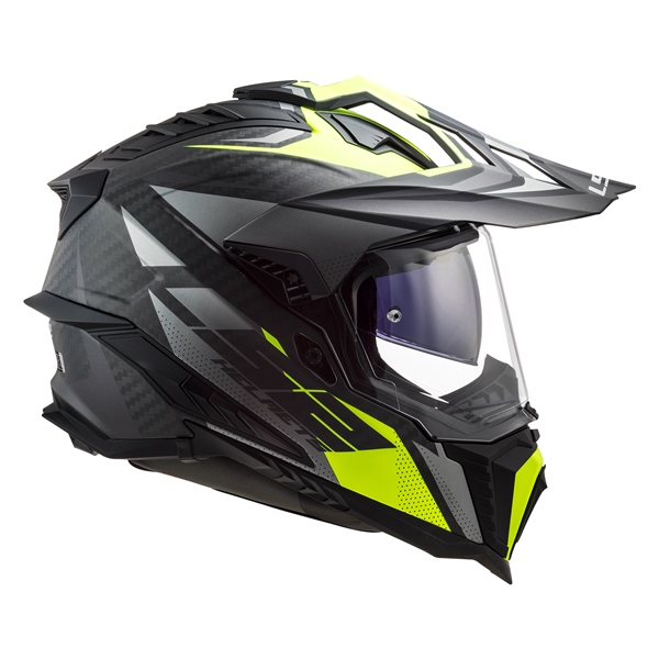 Image-2 LS2 Explorer Carbon Off-Road Helmet Focus - Without Goggle HELM EXPLORER C FOCUS MAT TIT/HVS YE 3XL 701-2167 701-2167 LS2