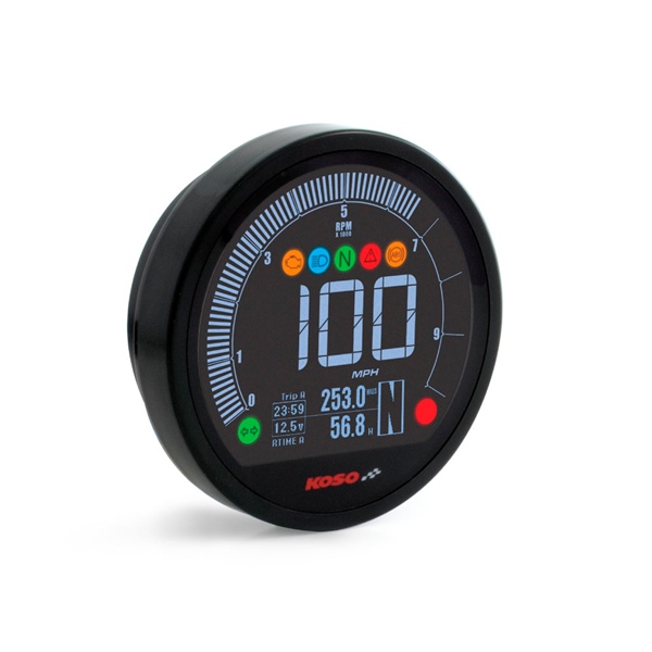 BA077400 KOSO-NORTH-AMERICA Koso DL-04HD Multifunction gauge Motorcycle - 405112 GAUDE MULTIFUNCTION DL-04HD HARLEY KOSO DL-04HD Multifunction gauge 