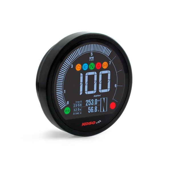 BA077410 KOSO-NORTH-AMERICA Koso DL-04HD Multifunction gauge Motorcycle - 405113 GAUDE MULTIFUNCTION DL-04HD HARLEY KOSO DL-04HD Multifunction gauge 