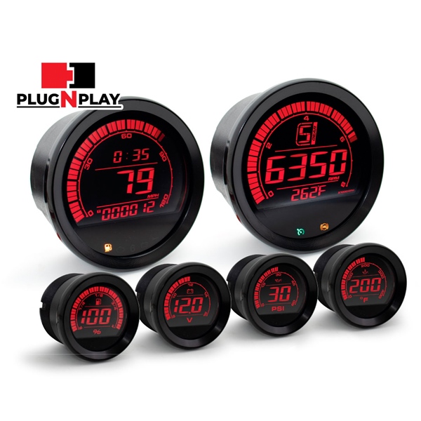BA050907 KOSO-NORTH-AMERICA Koso HD-2 LCD Gauge set with Ambiant air temperature meter Motorcycle - 405122 GAUGE LCD HD-02 KIT BK HARLEY KOSO HD-2 LCD Gauge set with Ambiant air temperature meter 