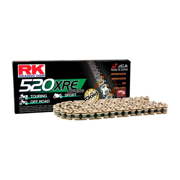 GB520XRE-130 RK RK EXCEL Chain - 520XRE XW-Ring 520XRE 130L GOL RK CHAIN Chain - 520XRE Gold
