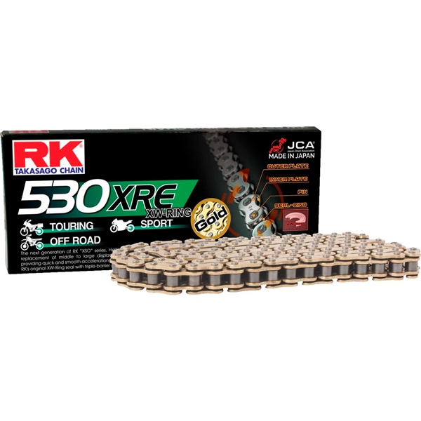 GB530XRE-120 RK RK EXCEL Chain - 530XRE XW-Ring 530XRE 120L GOL RK CHAIN Chain - 530XRE Gold