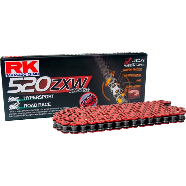 RR520ZXW-120 RK RK EXCEL Chain - 520ZXW Premium High Performance 520ZXW 120L RD RK CHAIN Chain - 520ZXW Red