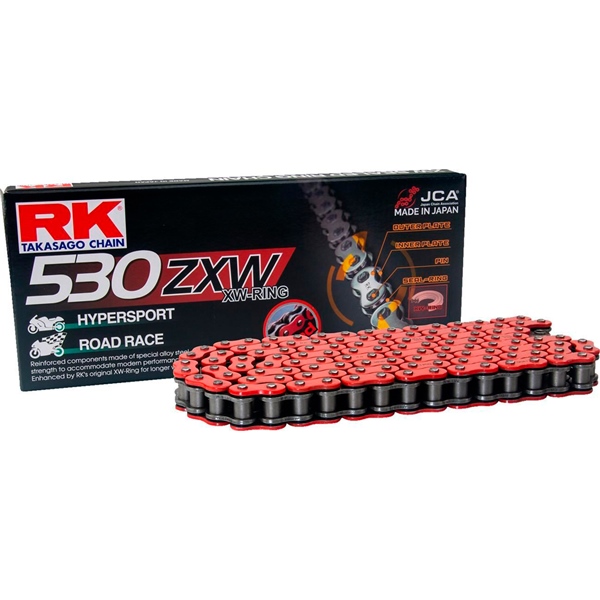 RR530ZXW-120 RK RK EXCEL Chain - 530ZXW Premium High Performance 530ZXW 120L RD RK CHAIN Chain - 530ZXW Red