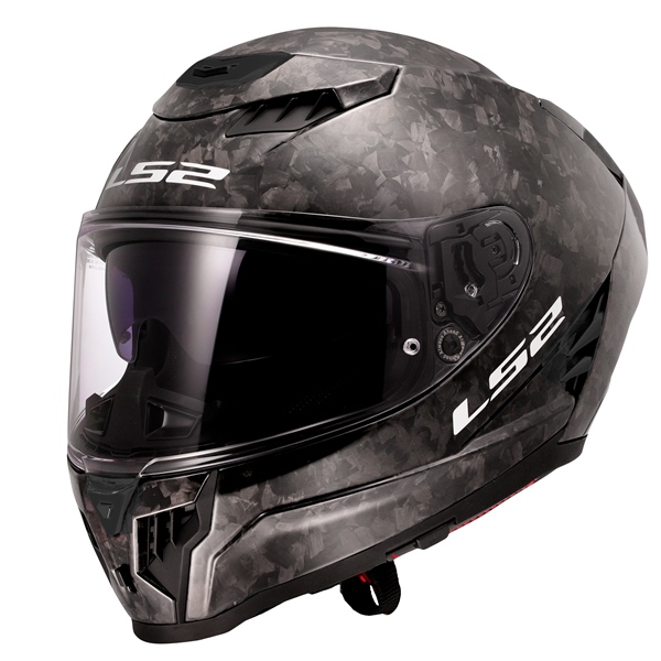 807-2107 LS2 LS2 Dragon Full-Face Helmet Forged - Summer HELM DRAGON CARB FORG W/SUNV GLOS BK 3XL Dragon Full-Face Helmet Glossy Black