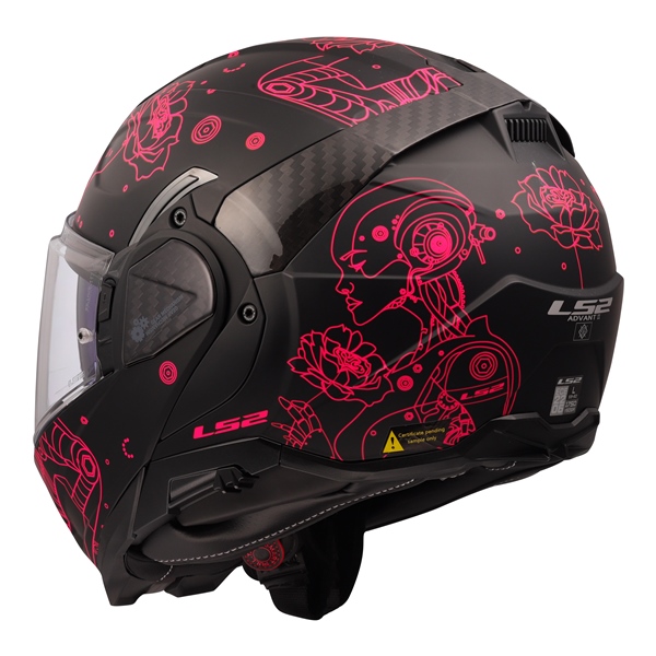 Image-3 LS2 Advant II Modular Helmet Sophia HELM ADVANTII SOPHIA W/SUN MAT BK/PI 3XL 910-1117 910-1117 LS2