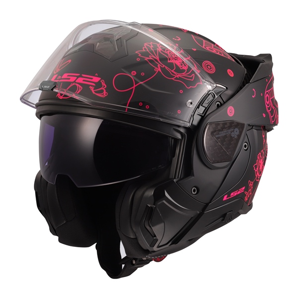 Image-4 LS2 Advant II Modular Helmet Sophia HELM ADVANTII SOPHIA W/SUN MAT BK/PI 3XL 910-1117 910-1117 LS2