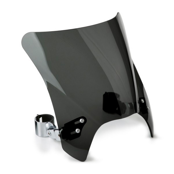 N2831-001 NATIONALCYCLE National Cycle Mohawk Windshield with Chrome mounting APRILIA, BMW, HARLEY-DAVIDSON, HONDA, INDIAN, KAWASAKI, SUZUKI, TRIUMPH, VICTORY, YAMAHA WINDSHIELD MOHAWK DSMK UNIV Mohawk Windshield with Chrome mounting Smoke (dark)