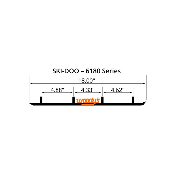 TSD4-6180 WOODYS WOODYS Trail Blazer IV Carbide Runner Steel Ski - SKI-DOO CARBIDE RUNNER 6"X60D BLAZER IV SERIES Ski Runners 