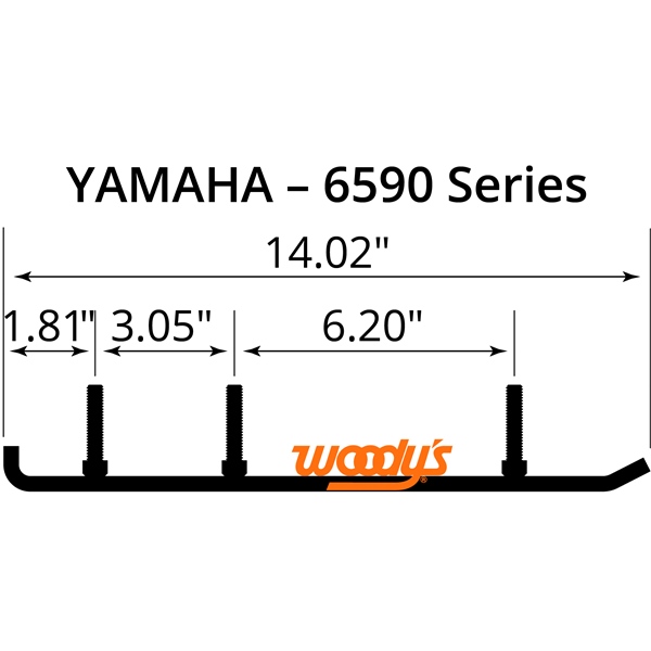 EYV3-6590 WOODYS WOODYS Extender Trail III Carbide Runner YAMAHA CARBIDE RUNN 4"X60D EXTENDER SERIES III Extender Trail III Carbide Runner 