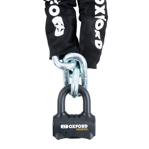 LK472 OXFORDPRODUCTS Oxford Products Nemesis Chain Lock CHAIN LOCK NEMESIS 16MM X 1.2M Nemesis Chain Lock 