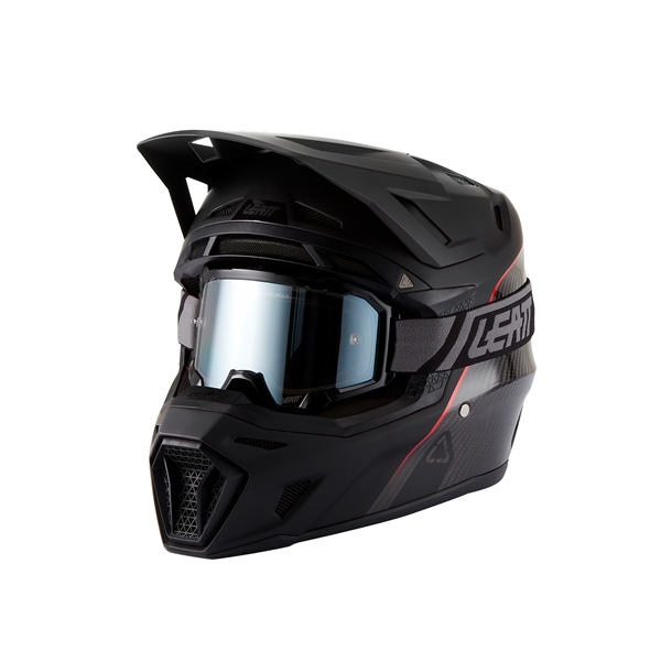 1027000145 LEATT LEATT 9.5 Carbon Off-Road Helmet Kit Carbone - Goggle Included HELM MOTO 9.5 V27 KIT CARB 2XL LEATT 9.5 Carbon Off-Road Helmet Kit Carbon, Black