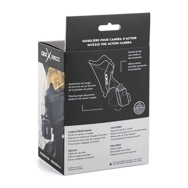 Image-7 CKX TRENCHERS MUZZL – Muzzle with camera bracket for Titan helmet MUZZLE REMOV W/CAMERA BKT TIT BK 507030 507030 CKX