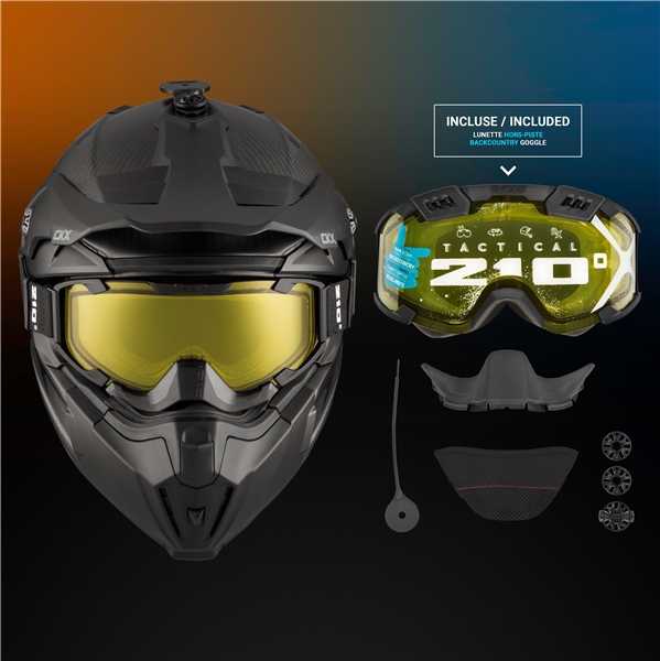 Image-8 CKX Titan Original Carbon Helmet - Trail and Backcountry Solid - 210° Goggle Included HELM TITAN ORI DL SOLID CARB XL CKX 507255 507255 CKX