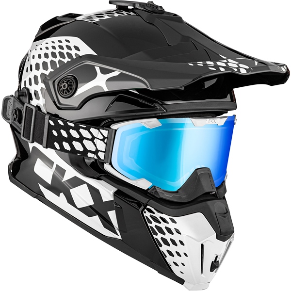 Image-2 CKX Titan Original Helmet - Trail and Backcountry Viper - 210° Goggle Included HELM TITAN DL VIPER BK/WH GLOSS XS 516081 516081 CKX