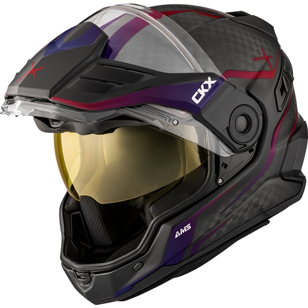 Image-4 CKX Mission Free-Face Helmet - Carbon Fury HELM MISSION DL FURY TWL/SCRLT MAT S 516982 516982 CKX