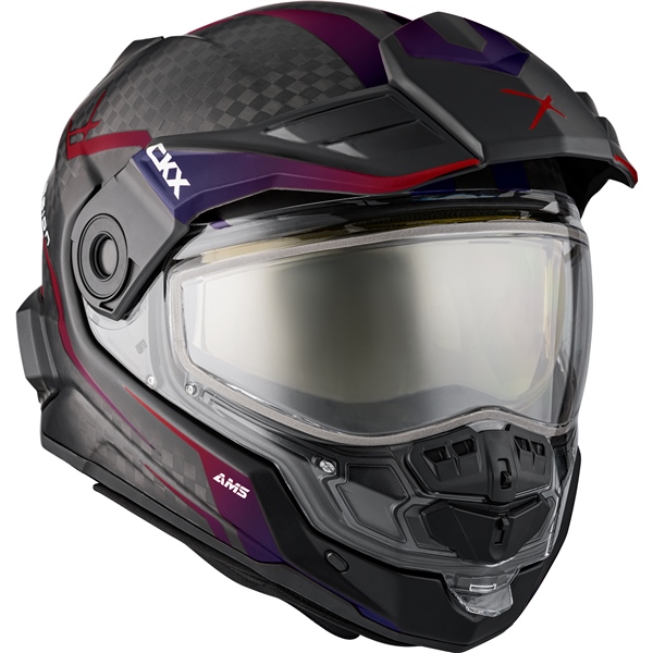 Image-2 CKX Mission Free-Face Helmet - Carbon Fury HELM MISSION DL FURY TWL/SCRLT MAT S 516982 516982 CKX