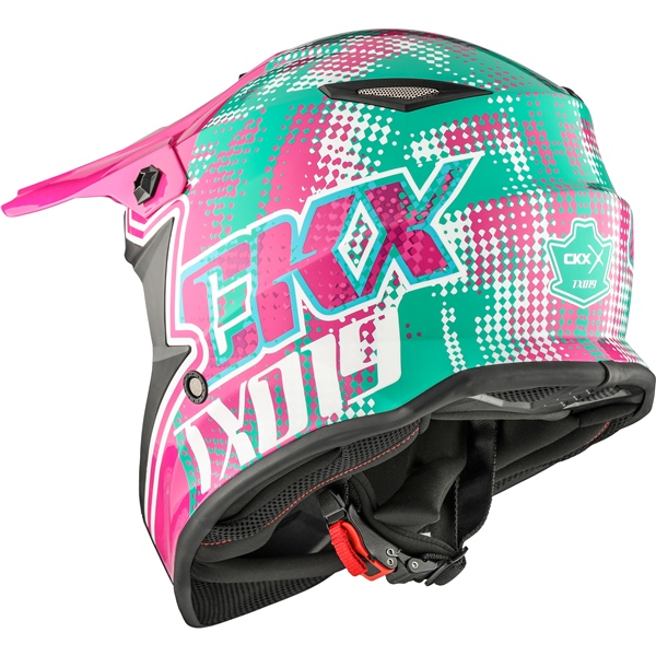 Image-3 CKX TX019Y Off-Road Helmet Gleam - Without Goggle HELM TX019Y GLEAM PI/GR GLOSS XL 517555 517555 CKX