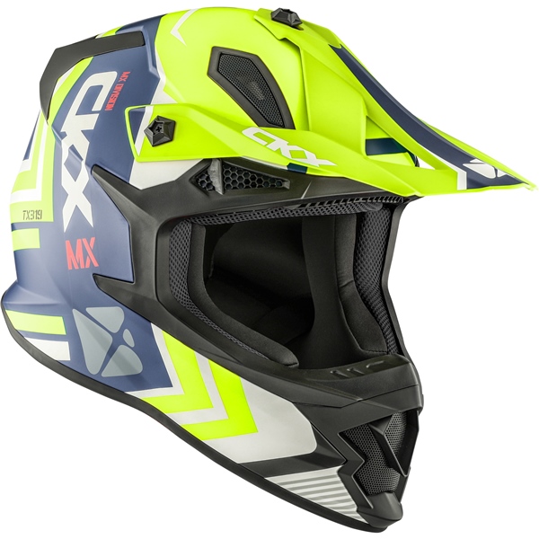 Image-3 CKX TX319 Off-Road Helmet Arrow - Without Goggle HELM TX319 ARROW BL/GR MAT M 517693 517693 CKX