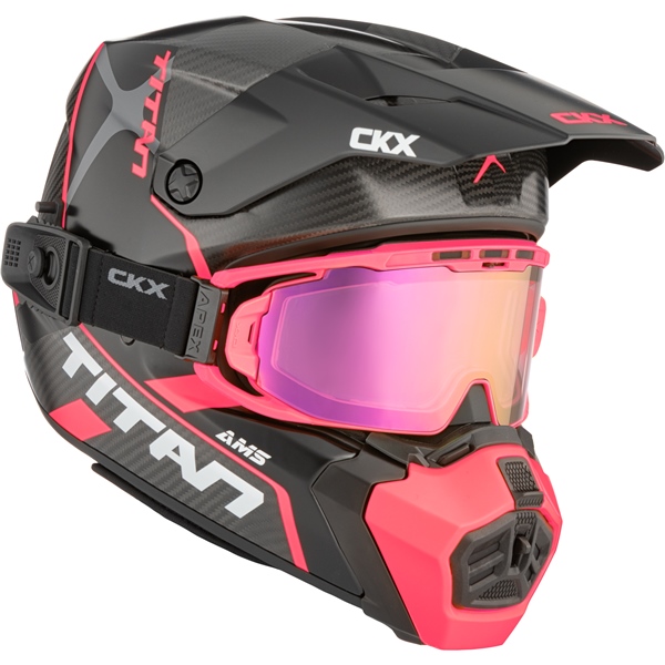 518997 CKX CKX Titan AMS Carbon Helmet Conrod - Apex Goggle included HELM TITAN AMS CARB DL CONROD PI MAT 3XL Titan AMS Carbon Helmet Pink