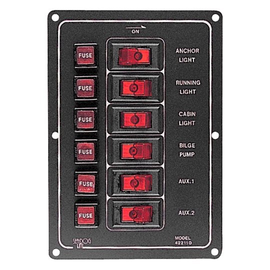 ALUMINUM VERTICAL SWITCH PANEL by:  SeaDog Part No: 422110-1 - Canada - Canadian Dollars