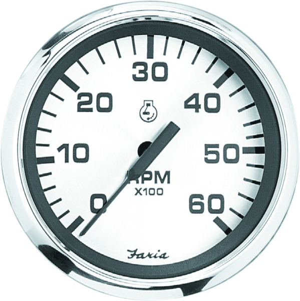 SPUN SILVER TACHOMETER 0-7000 RPM by:  Faria Part No: 36005 - Canada - Canadian Dollars