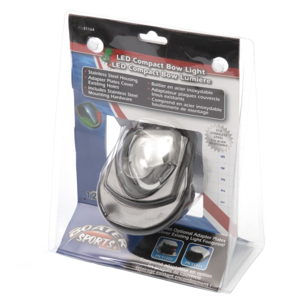 BOW LIGHT LED SS COV W/ADAPTER PLATE GKT by: Boatersports Part No: 51164 -  Canada - Canadian Dollars