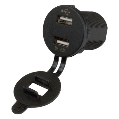 Double USB Socket with Voltmeter
