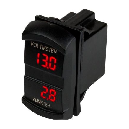 Dual Volt/Amp Meter Rocker Switch Style