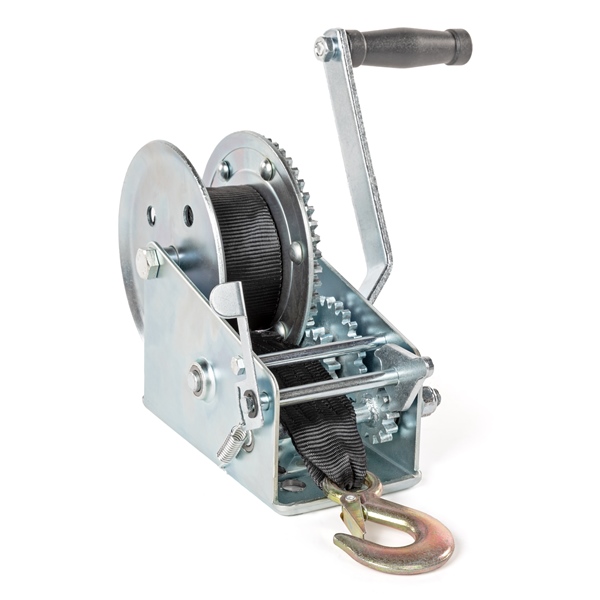 2500 lbs Heavy Duty Two Speed Hand Winch with strap
