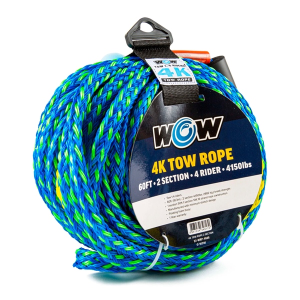60' Tow 4-rider 4K tow rope with 2 sections