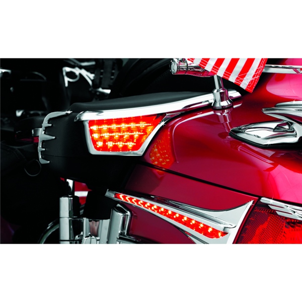 Image-3 Kuryakyn LED Passenger Armrest Trims With Turn Signal TURN SIGNAL TRIM PASSENGER ARMREST CHRM 3240 3240 KURYAKYN