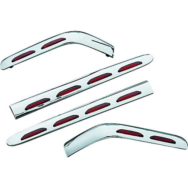 3202 KURYAKYN Kuryakyn LED Saddlebag Molding Kit SADDLEBAG MOLDING SET 4PC LED LIGHT CHRM LED Saddlebag Molding Kit 