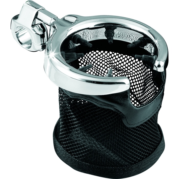 1422 KURYAKYN Kuryakyn Mesh Basket Drink Holder DRINK HOLDER BAR 1" W/MESH BASKET CHRM Mesh Basket Drink Holder Chrome