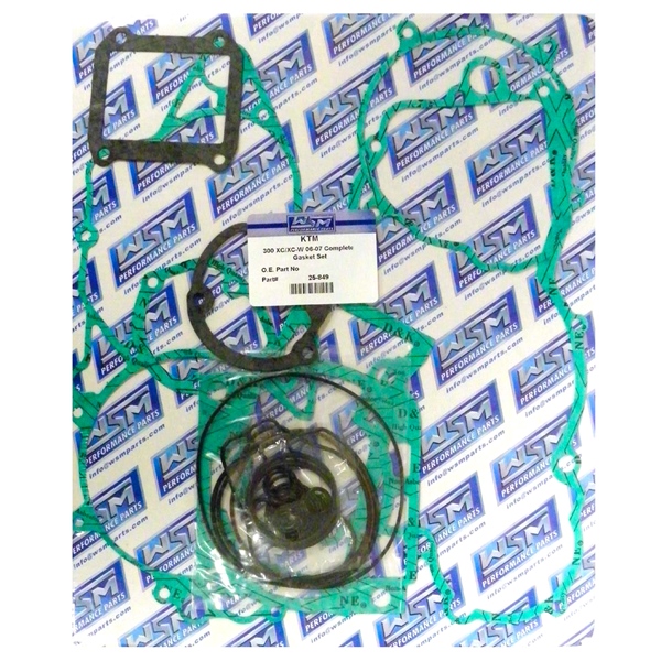 25-849 WSM WSM Engine Gasket Complete Kit KTM - 877097 GASKET FULL SET WSM Engine Gasket Complete Kit 