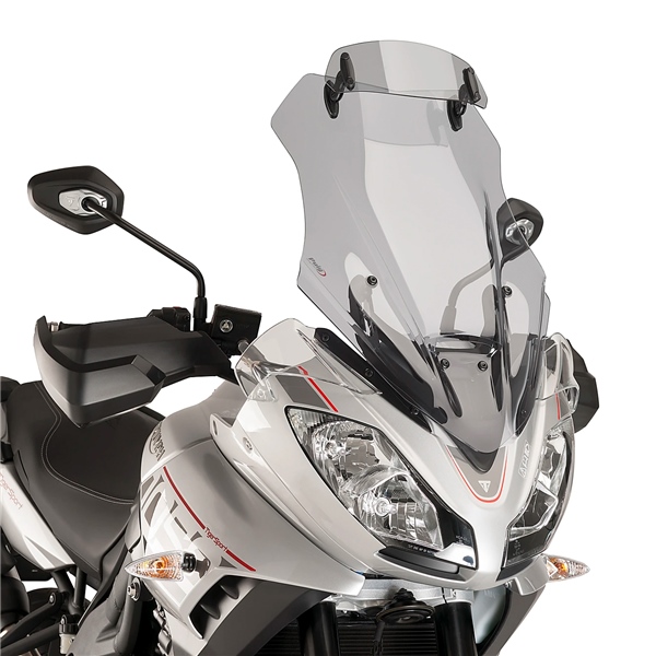 9201H CAMOPLAST Puig Touring Windshield with Visor TRIUMPH WINDSHIELD TOURING W/VIS LSMK Touring Windshield with Visor Smoke (Light)