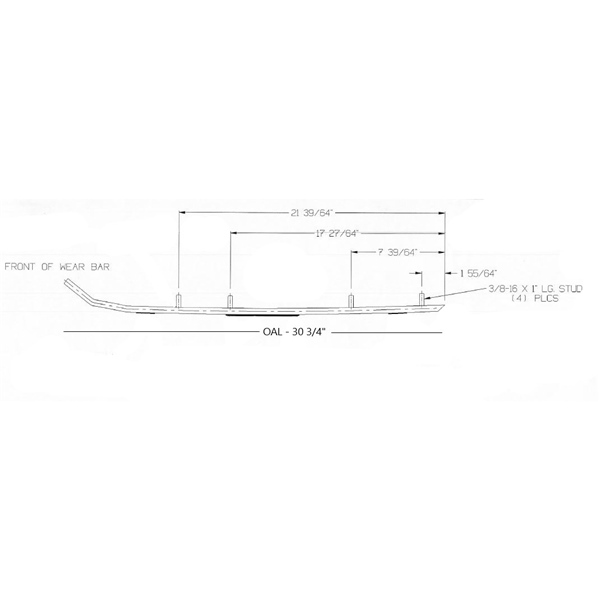 CAT-R2076-90 STUDBOY Stud Boy G-Force Runner ARCTIC CAT G-FORCE CARBIDE WEAR BAR,ARTIC G-Force Runner 