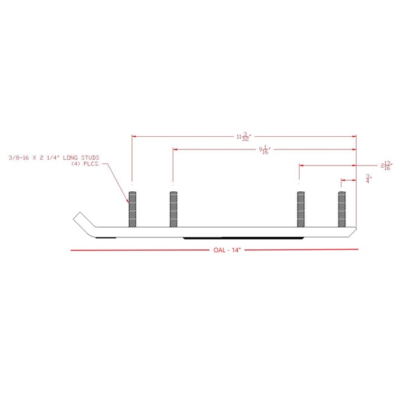 USI-R2214-60 STUDBOY Stud Boy Switch-Back Runner SWITCH-BACK 6" WEAR BAR Switch-Back Runner 