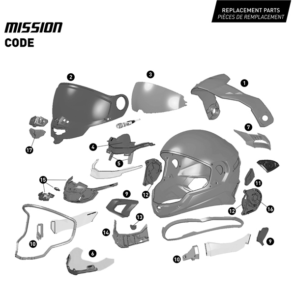 Image-7 CKX Mission Free-Face Helmet - Carbon Code HELM MISSION EDL CODE CARB YE MAT 2XL 516446 516446 CKX