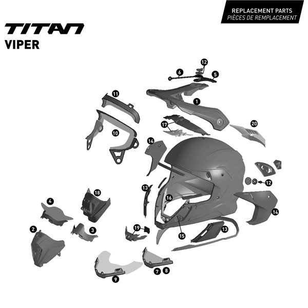 Image-6 CKX Titan Original Helmet - Trail and Backcountry Viper - 210° Goggle Included HELM TITAN DL VIPER BK/WH GLOSS XS 516081 516081 CKX