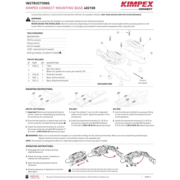 Image-12 Kimpex Connect Connect mounting bases for snowmobile accessories KIMPEX CONNECT MOUNTING BASE GEN2 402200 402200 KIMPEXCONNECT