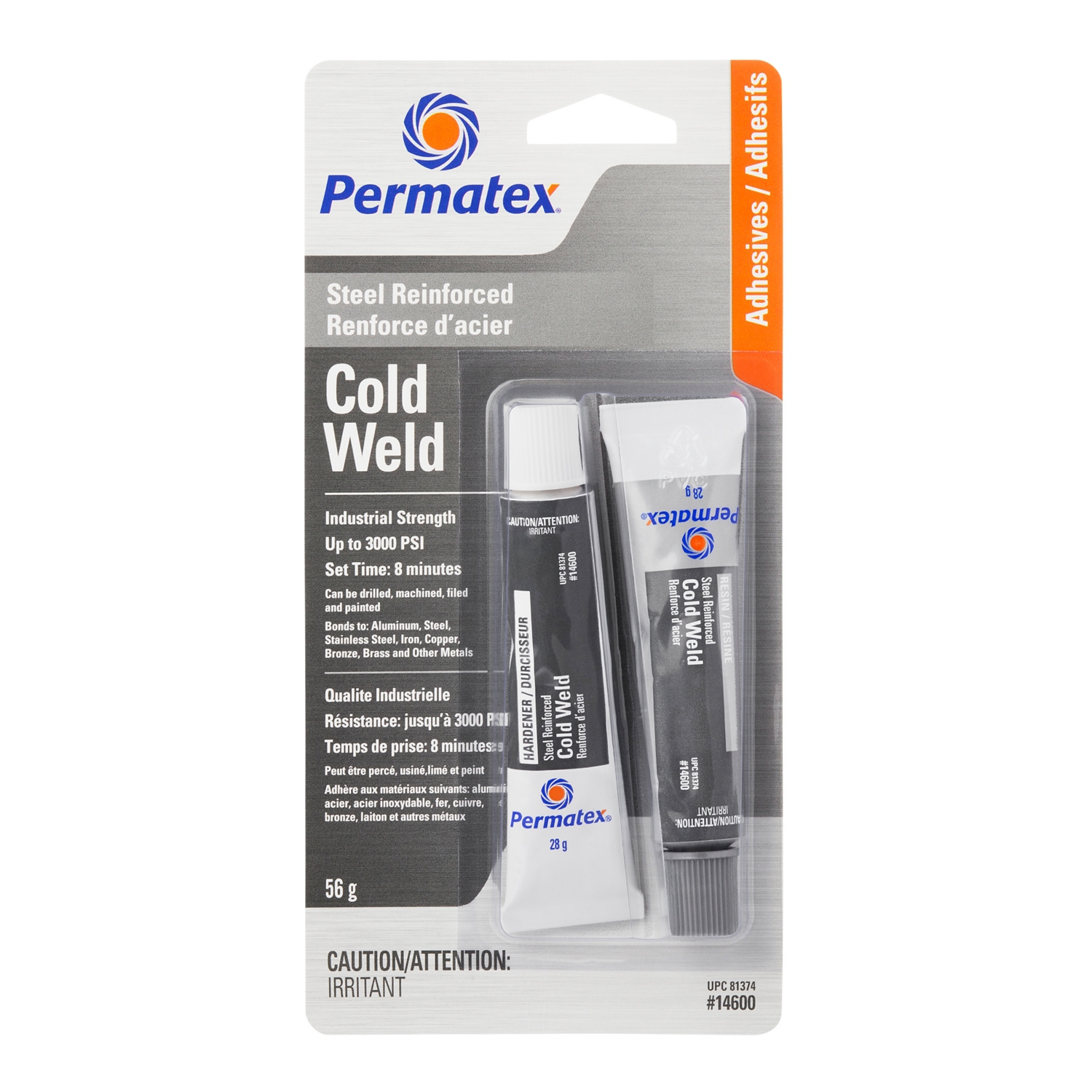 PERMATEX ADHESIVE, COLD WELD BOND/8 MINUTES, BLACK - Construction Adhesives  - PML14600